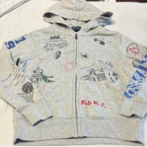 ⭐️ Polo by Ralph Lauren Kids Grey Graphic Hoodie Jacket